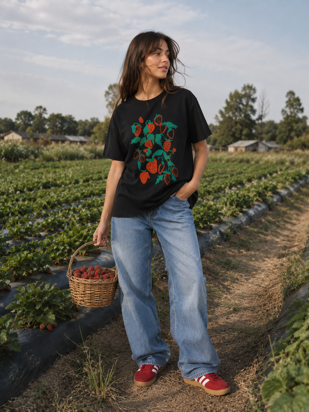 Remera frutillas salvajes