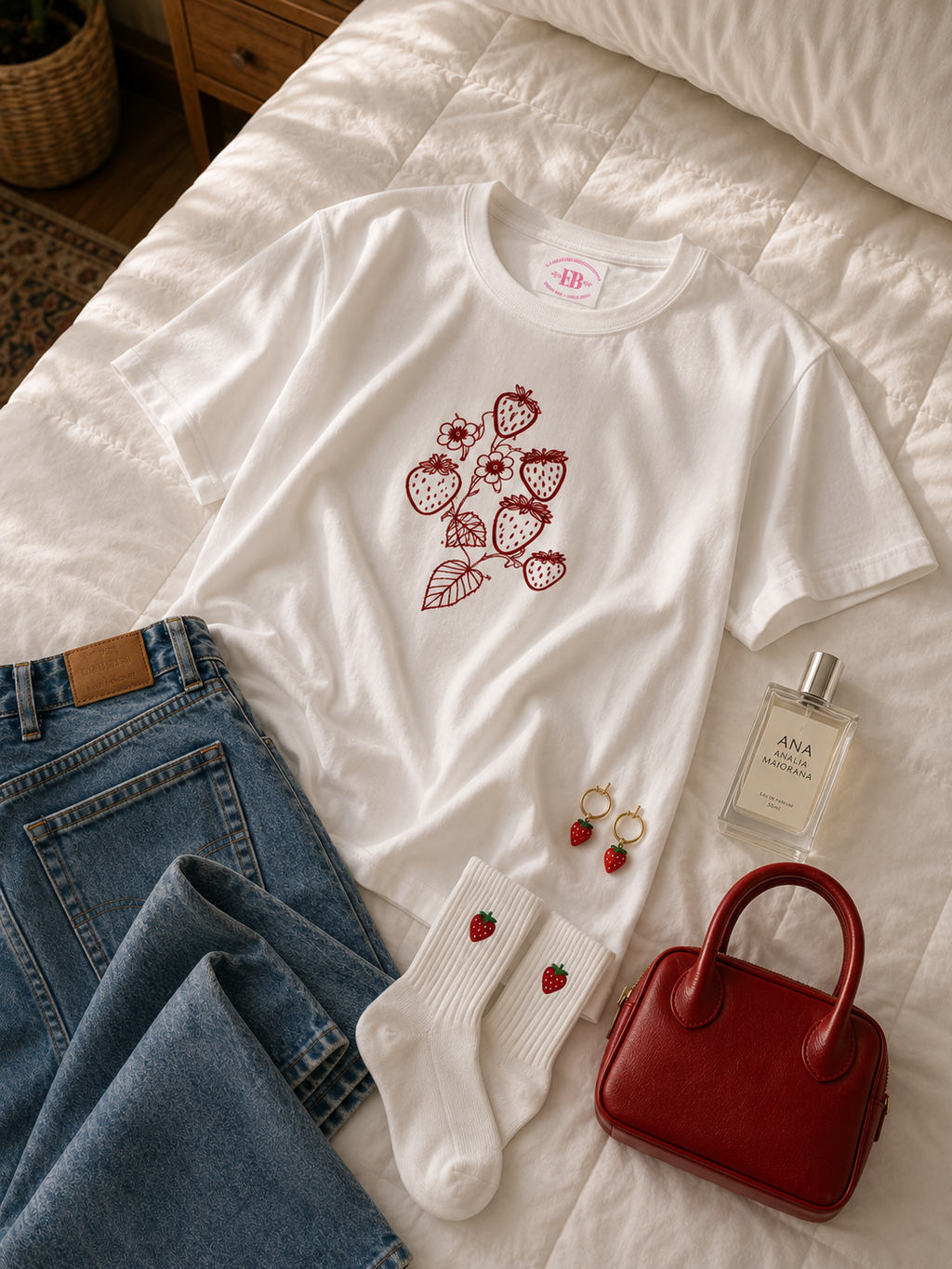 Remera frutillas unilínea