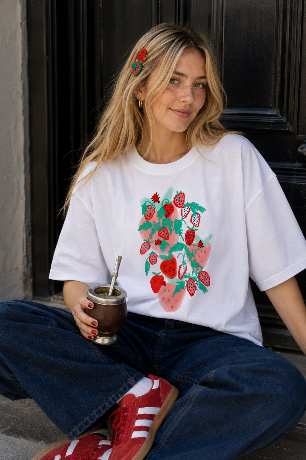 Remera frutillas salvajes
