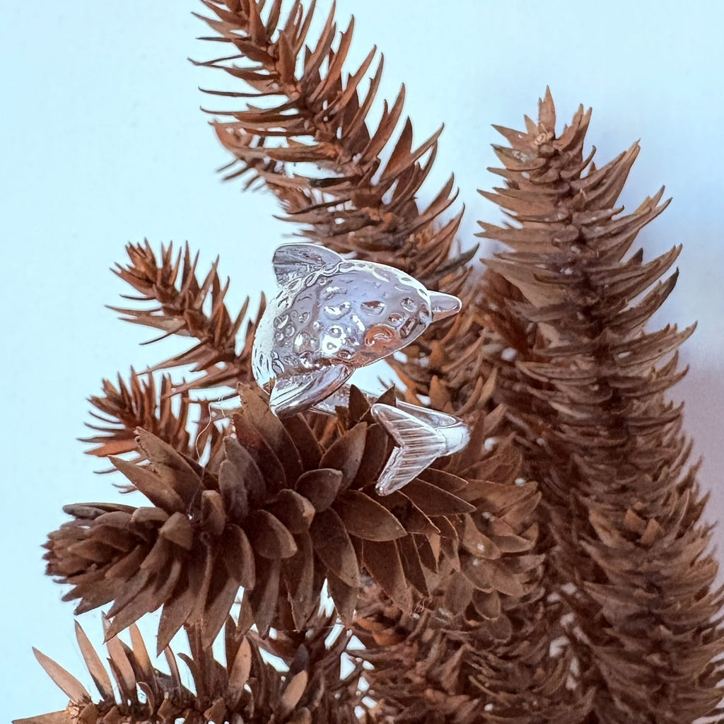 Anillo Delfín - Acero blanco