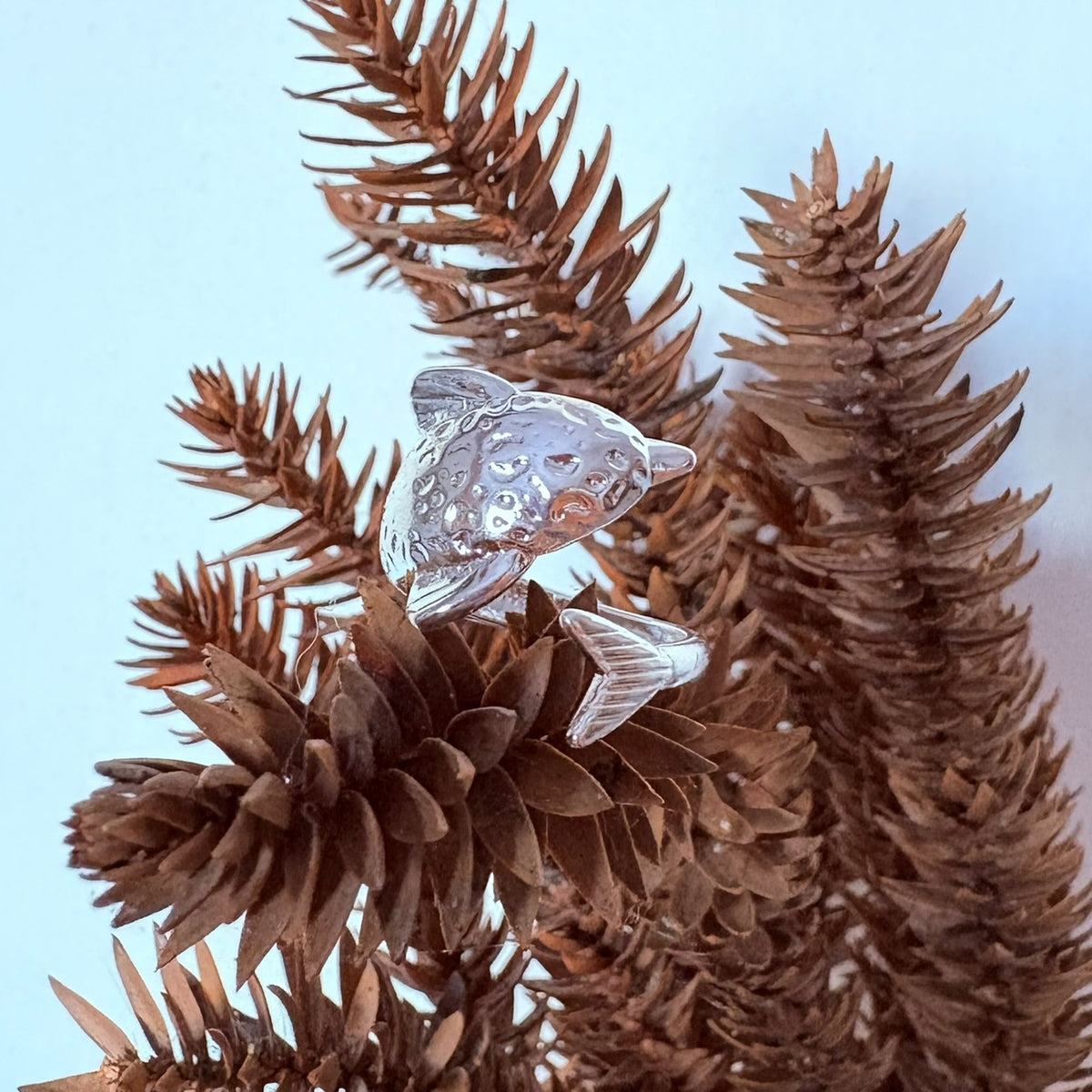 Anillo Delfín - Acero blanco