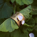Anillo Piedras - Acero dorado