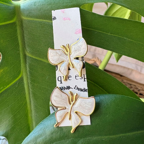 Aros Mariposa - Acero dorado