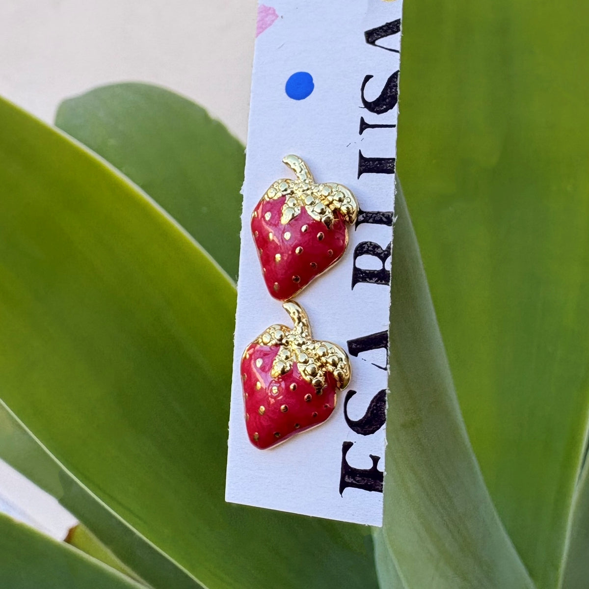 Aros Frutilla - Acero dorado