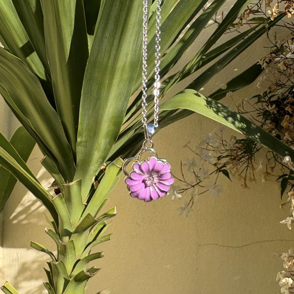 Cadena Flor giratorio - Acero plateado
