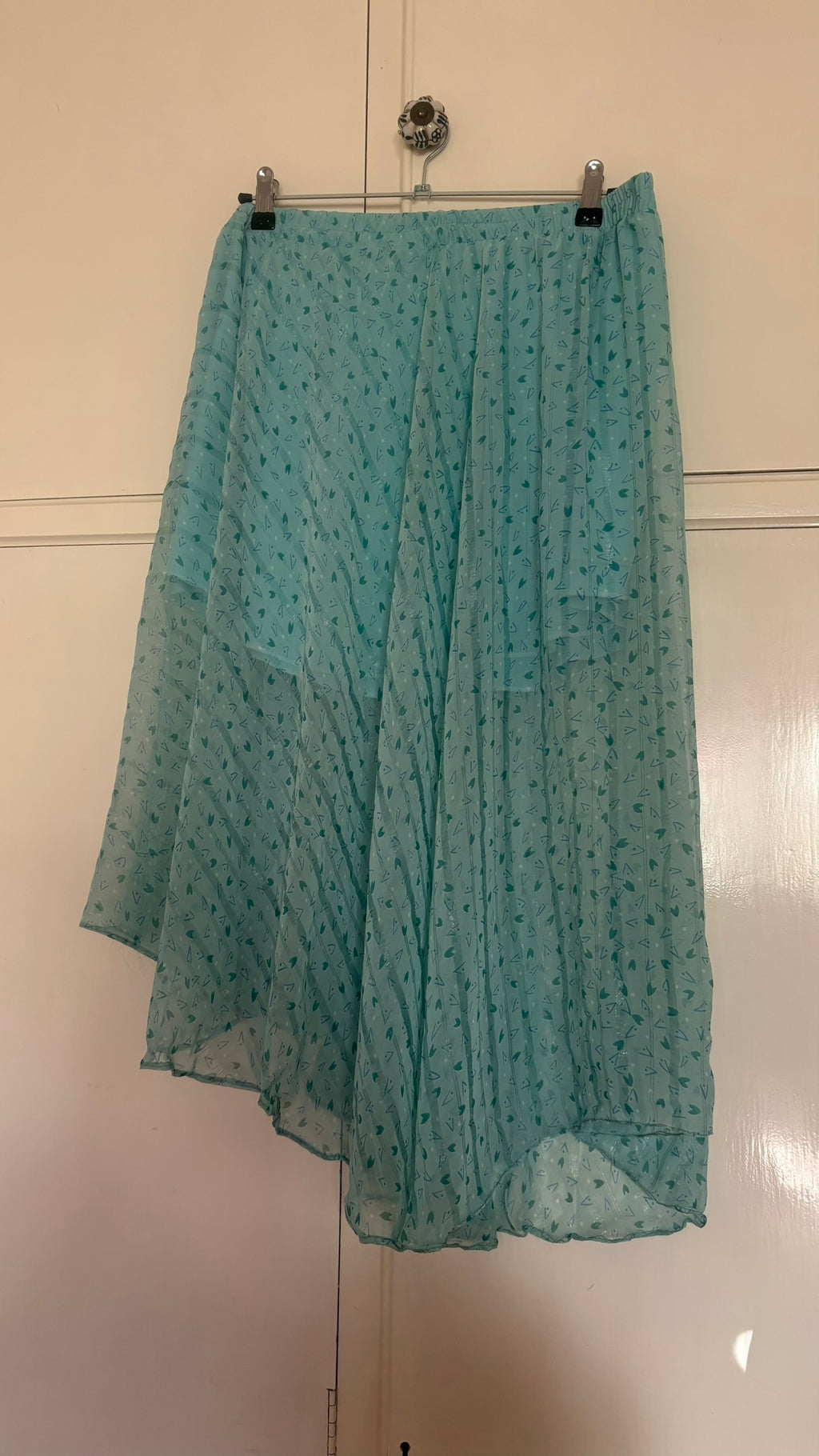 Falda asimétrica turquesa - Gasa de poliéster Vintage 🩵