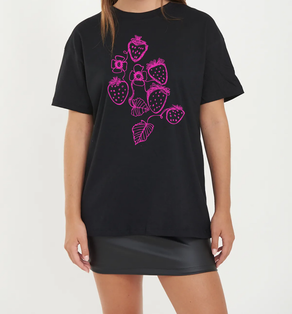 Remera frutillas unilínea